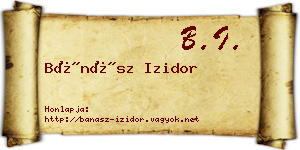 Bánász Izidor névjegykártya